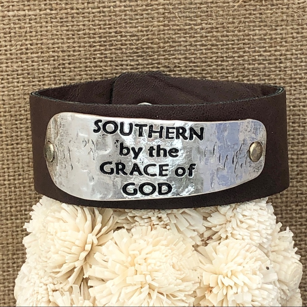 Southern By The Grace Of God Leather Bracelet